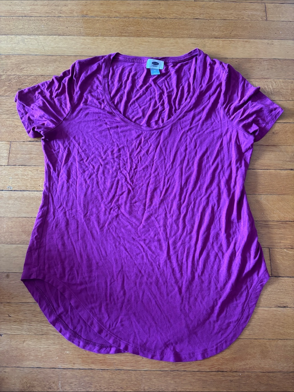 Old Navy Scoop Neck Short Sleeve Tee - Deep Magenta